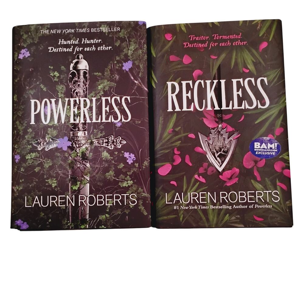 Lauren Roberts Powerless and Reckless Hardcover Book Lot of 2 Romantasy